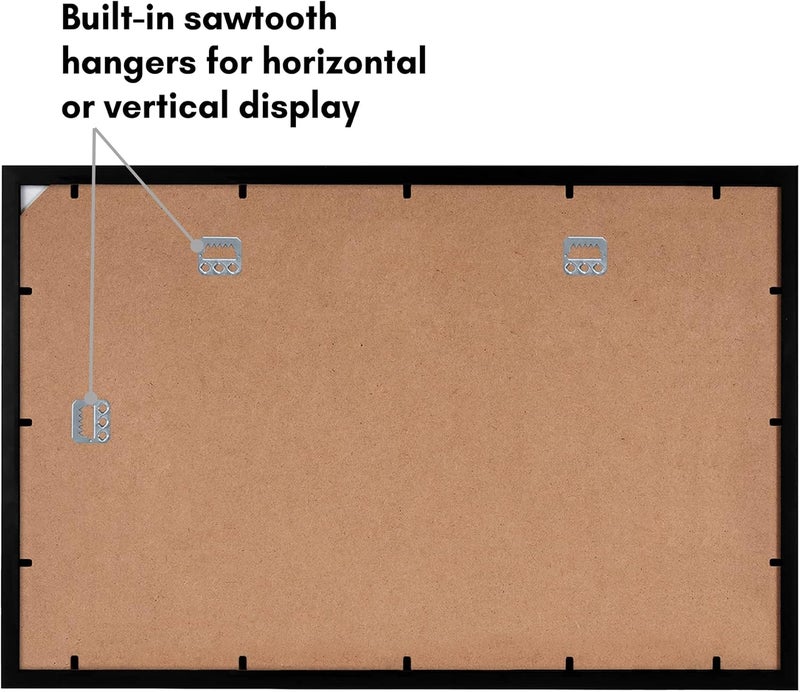 Americanflat 14x22 Picture Frame in Black - Engineered Wood Photo Frame with Plexiglass Cover and Hanging Hardware for Horizontal or Vertical Wall Display - Image 5