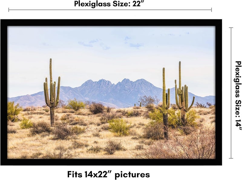 Americanflat 14x22 Picture Frame in Black - Engineered Wood Photo Frame with Plexiglass Cover and Hanging Hardware for Horizontal or Vertical Wall Display - Image 2