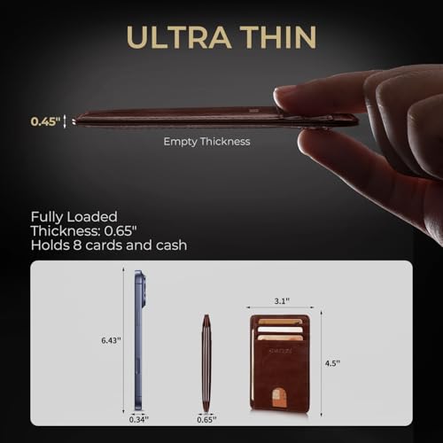 RUNBOX Slim Minimalist Front Pocket RFID Blocking Leather Wallets for Men and Women Card Holder Wallets Gifts for men - Image 5