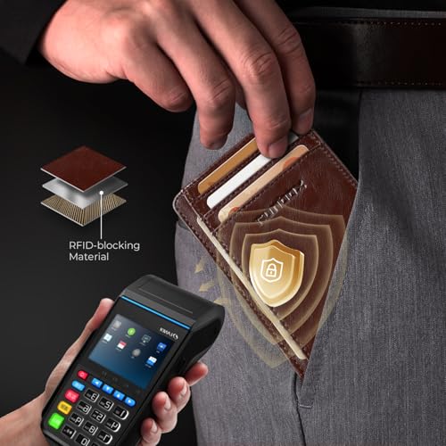 RUNBOX Slim Minimalist Front Pocket RFID Blocking Leather Wallets for Men and Women Card Holder Wallets Gifts for men - Image 4