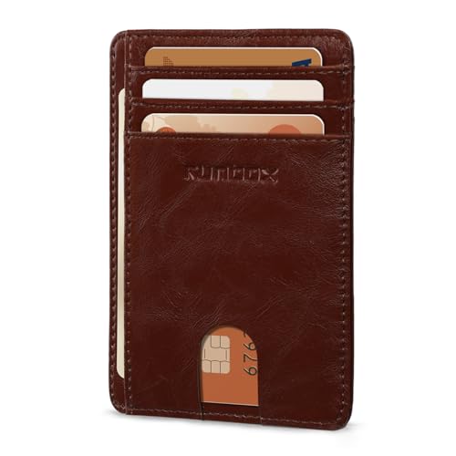 RUNBOX Slim Minimalist Front Pocket RFID Blocking Leather Wallets for Men and Women Card Holder Wallets Gifts for men - Image 1