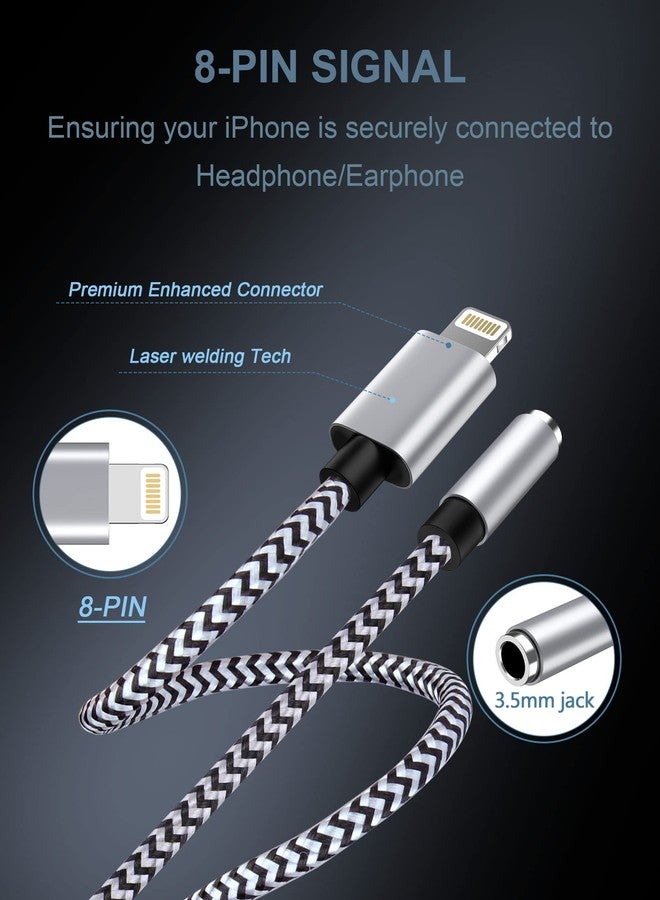 Haoano 2Pack iPhone Headphone Adapter, [Apple MFi Certified] Lightning to 3.5mm Headphone/Earphone Audio Aux Jack Adapter iPhone Aux Adapter Dongle for iPhone 14 13 12 11 Pro Max Plus Mini XR XS 8 iPad iPod - Image 2
