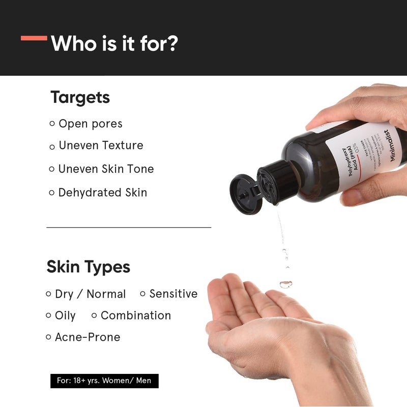 Minimalist Pha 3 Alcohol Free Face Toner 150 Ml  Pore Tightening  Mild Exfoliation For Oily Acne Prone Sensitive  Normal Skin  Hydrating Face Toner For Glowing Skin Pack of 1 - Image 2