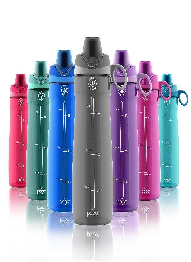 Pogo - Pogo BPA-Free Tritan Plastic Water Bottle with Chug Lid, 32 Oz, Grey - Image 1