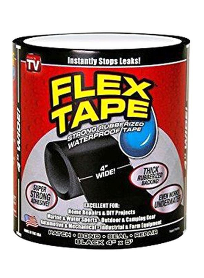 FLEX TAPE Strong Rubberized Waterproof Seal Tape Black 4x5inch - Image 1