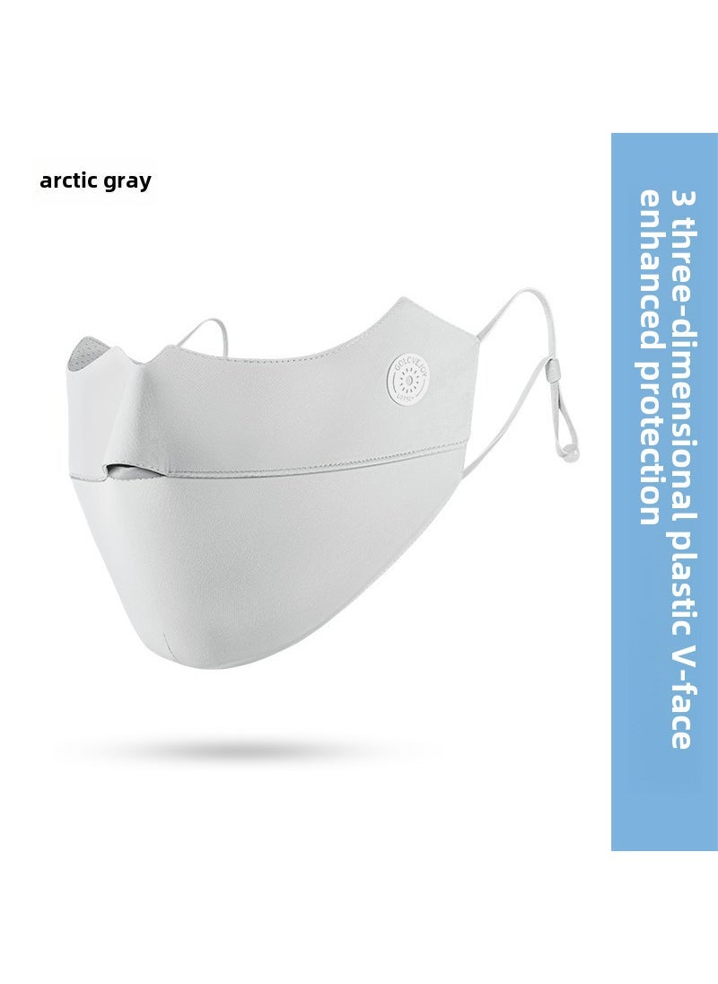 Generic 2024 Shading Mask Gradient Cooling Sun-Protective Breathable Women Stereo: Arctic Gray 