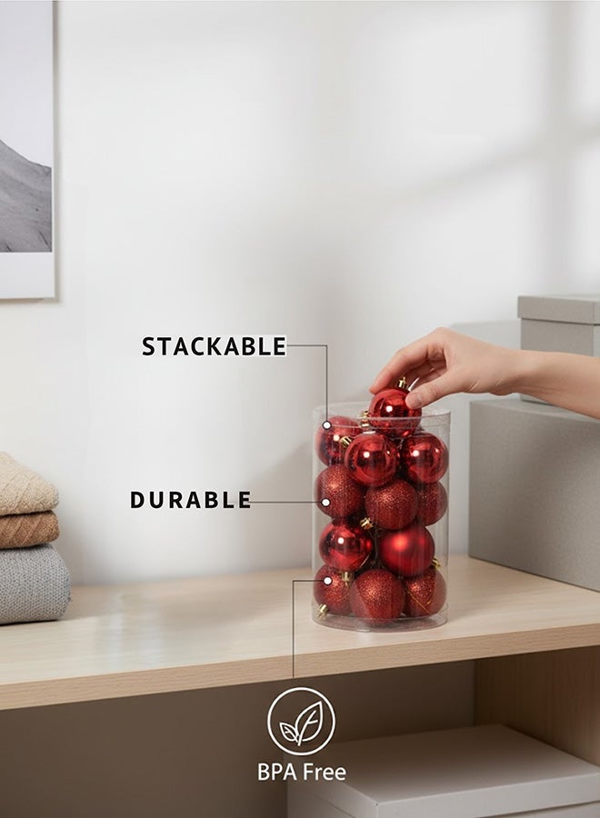 Sheen 6CM 24PCS Christmas Balls – Red - Image 3