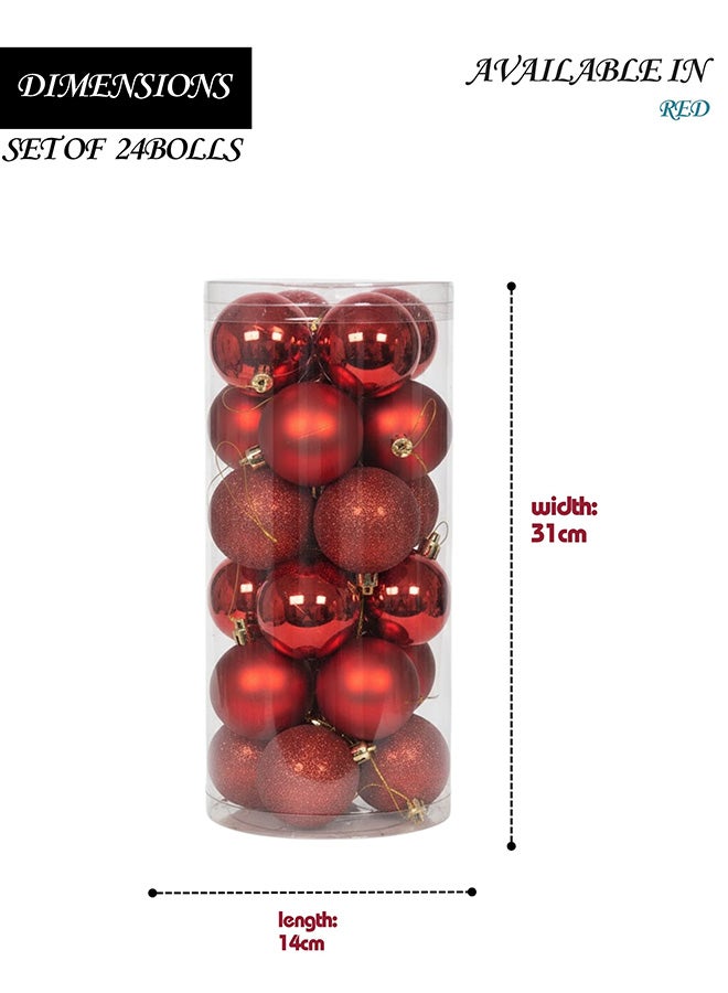 Sheen 6CM 24PCS Christmas Balls – Red - Image 2