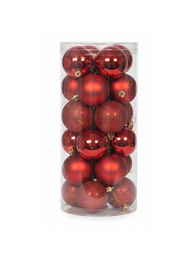 Sheen 6CM 24PCS Christmas Balls – Red - Image 1