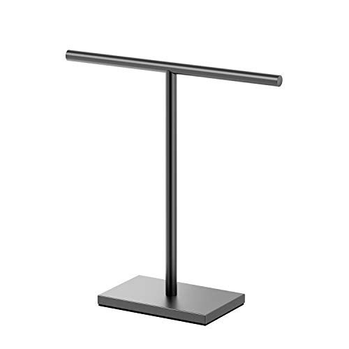 Gatco 1444MX, Modern Rectangle Base Freestanding Countertop Towel Holder, Matte Black / 10.50" W x 11.13" H T-Shape Style Countertop Hand Towel Holder for Bathroom, Kitchen/Fingertip Towel Rack - Image 1