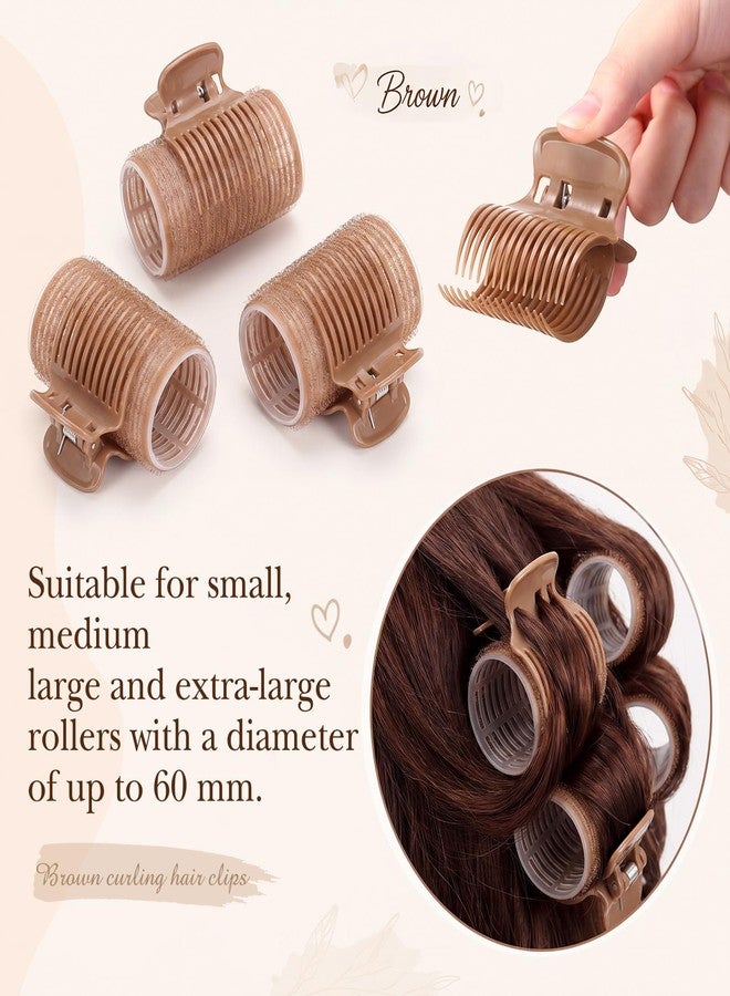 Syhood 12 Pieces Hot Roller Clips Hair Curler Claw Clips Replacement Roller Clips for Small, Medium, Large and Jumbo Hair Rollers holding Women Girls Hair Section Styling(Brown) - Image 5