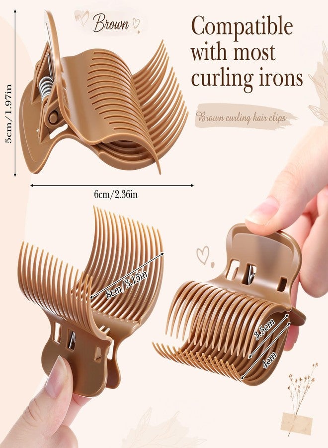 Syhood 12 Pieces Hot Roller Clips Hair Curler Claw Clips Replacement Roller Clips for Small, Medium, Large and Jumbo Hair Rollers holding Women Girls Hair Section Styling(Brown) - Image 2