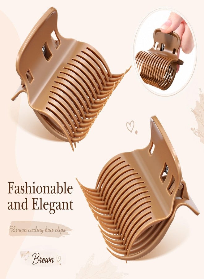 Syhood 12 Pieces Hot Roller Clips Hair Curler Claw Clips Replacement Roller Clips for Small, Medium, Large and Jumbo Hair Rollers holding Women Girls Hair Section Styling(Brown) - Image 3