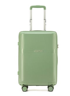 LIGHTGO 7624 tea green color 20" carry-on cabin Suitcase luggage with TSA Lock travel case YKK zipper with power bank pocket 100% PC light weight luggage