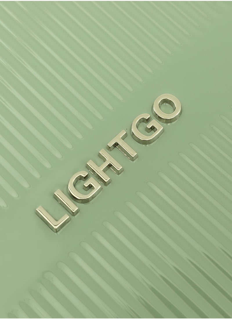 LIGHTGO - LIGHTGO 7624 tea green color 20" carry-on cabin Suitcase luggage with TSA Lock travel case YKK zipper with power bank pocket 100% PC light weight luggage - Image 1