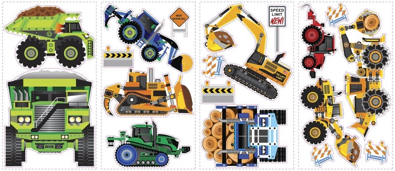 RoomMates SPD0003SCS New Speed Limit-Construction Vehicles Peel & Stick Wall Decals, Multi 10"x18" - Image 3