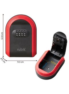 Rubik Key Storage Safe Box, Wall Mounted 4 Digits Combination Lock Box for Outdoor and Indoor Home Hotel Office (Blue)  - Image 2