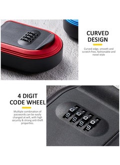 Rubik Key Storage Safe Box, Wall Mounted 4 Digits Combination Lock Box for Outdoor and Indoor Home Hotel Office (Blue)  - Image 4