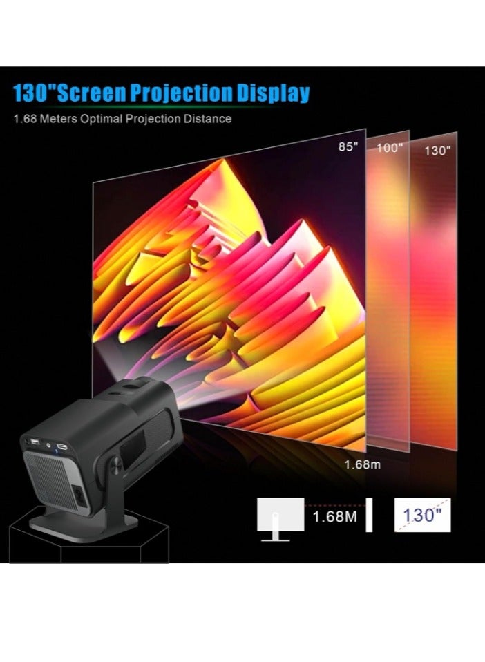 Mini Projector, 4k Support Wifi Bluetooth Projector, Outdoor Movie Smart Projector, Lightweight And Portable Screen Display Projector For Home Ceiling Bedroom, (1pc) - Image 2