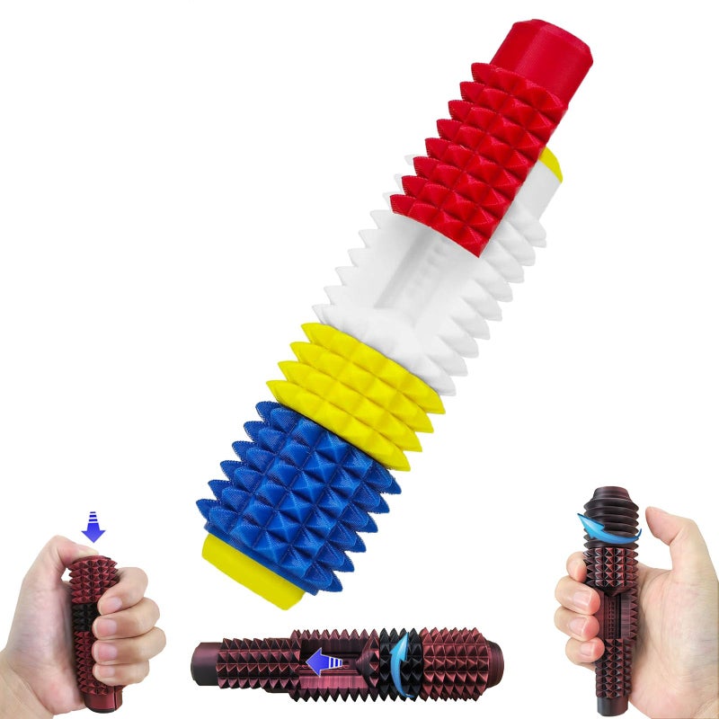 Deiviko Button Clicks Spinners Portable Stim Tool Little Ouchies 5in1 Design for Stress Relief Spiky Grippie Stim 3D Printed Toys Pain Stim Fidget Pocket Mini Fidget Toy for Adults Novelty Gifts - Image 3