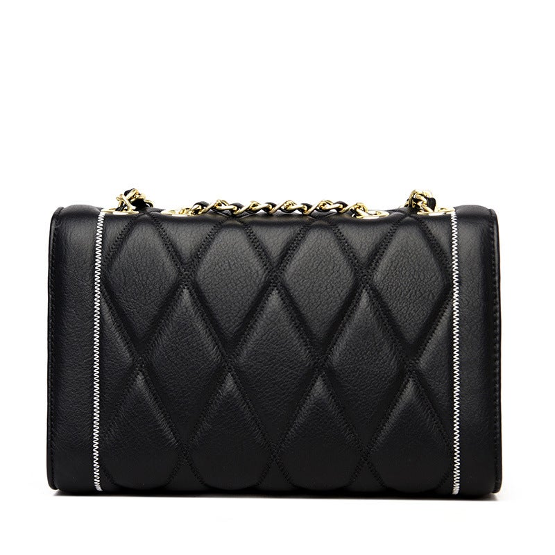 Fashion Fresh And Sweet One-Shoulder Genuine Leather Cross-Body Women'S Bag First-Layer Cowhide Summer Chain Small Square Bag - Image 5