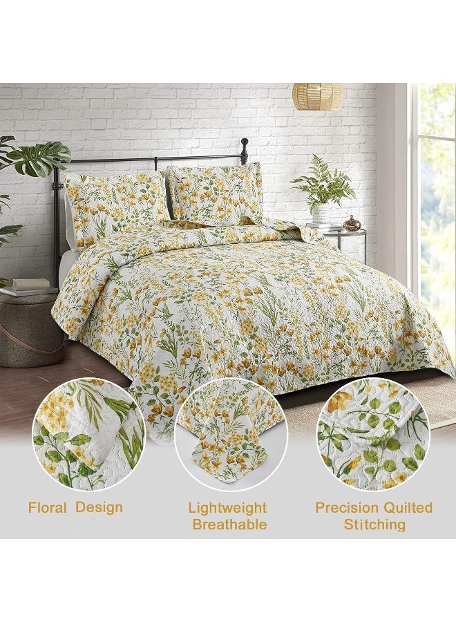 ARL HOME Floral Bedspread Coverlet King Size Quilt Set - Image 2