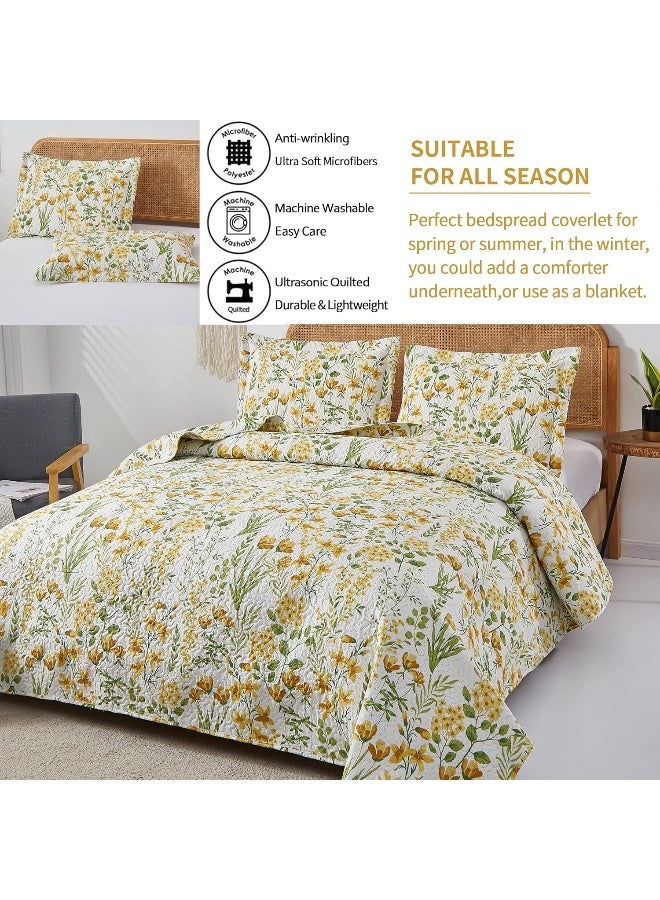ARL HOME Floral Bedspread Coverlet King Size Quilt Set - Image 5