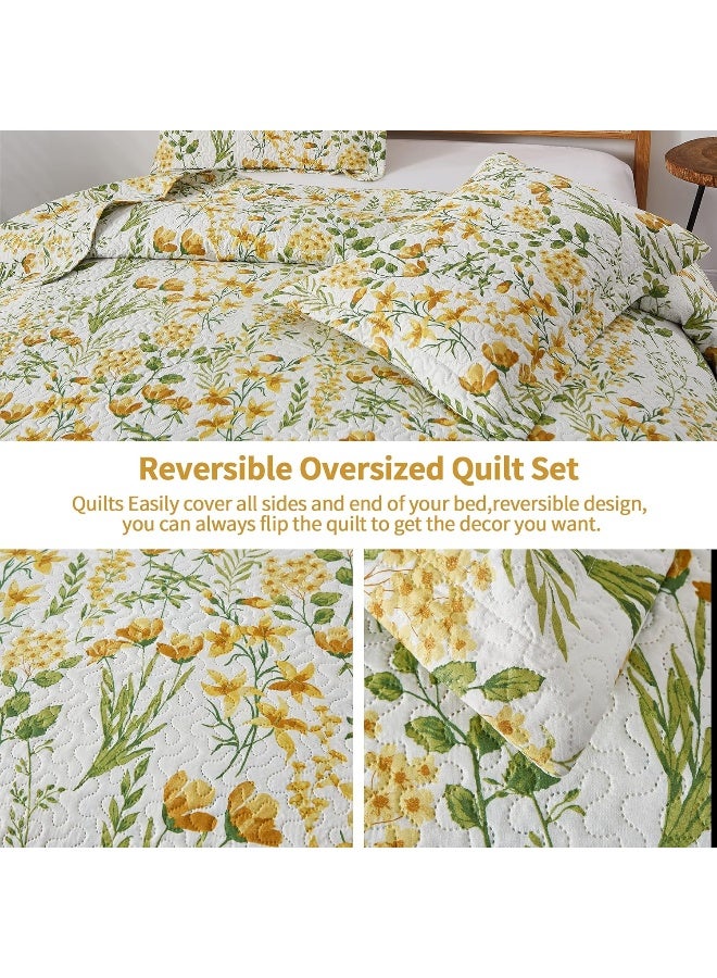 ARL HOME Floral Bedspread Coverlet King Size Quilt Set - Image 4