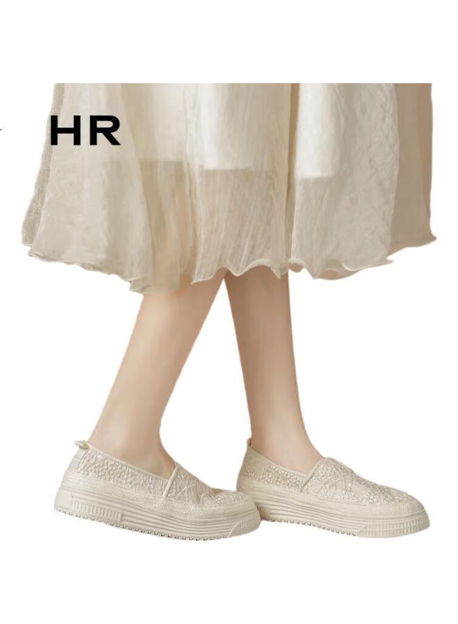 Zhr Women'S Flats, Comfortable For Commuting, Gentle Style, Fisherman Shoes, Versatile Slip-On, Soft-Soled Women'S Shoes, M581D, Beige, Size 37 - Image 2