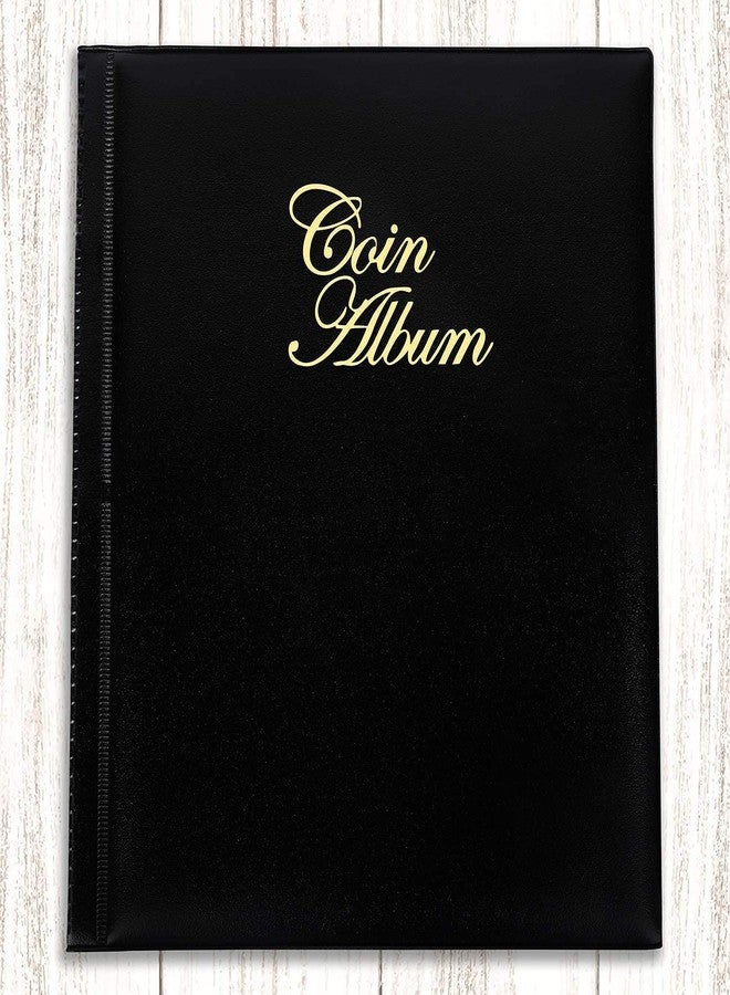HATHIYANI 240 Pockets Coin Holder Collection Coin Storage Album Book for Collectors, Money Penny Pocket,Plastic- Black (PACK OF 1) - Image 1