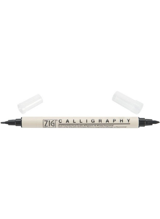 Zig Memory System Calligraphy Dual Tip Marker, Carded, Pure Black