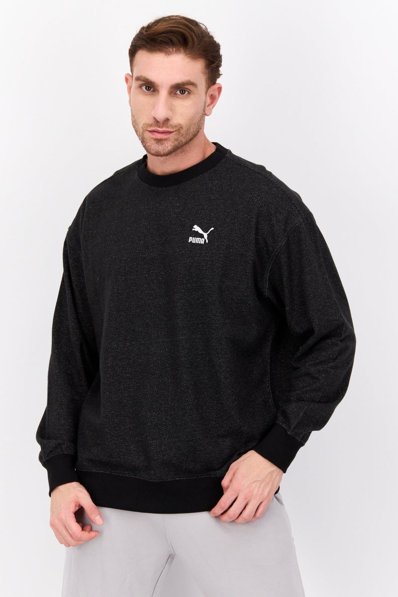 PUMA ملابس رياضية للرجال بأكمام طويلة مناسبة، خارجية، سويت شيرت، أسود - Image 1