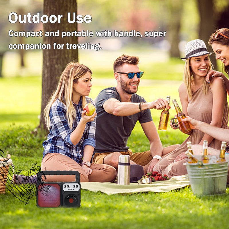 Loquat MS-1631BT LED Light Super Bass Wireless Bluetooth Speaker Black/Red - Image 5