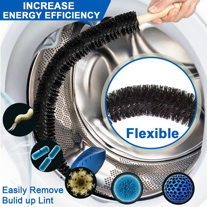 Kaluly Dryer Vent Cleaner Brush, Flexible Dryer Lint Brush Vent Cleaner Dryer Vent Cleaning Brush, Dryer Lint Trap Cleaner Refrigerator Coil Brush 30 Inch - Image 4