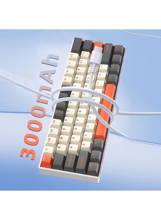 Neutral Key Gaming Mini Triple-mode Rgb Driver Keyboard Wired Hot-swappable Office Portable Compact Mechanical Keyboard - Image 3