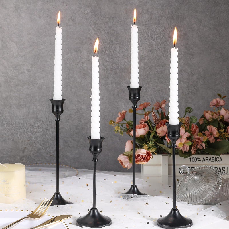 Tunyet Candlestick Holders, 6PCS Metal Taper Candle Holder, Black Candle Holders for Candlesticks, Candle Holder for Wedding Fireplace Mantel Housewarming Gift - Image 4