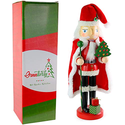 Ornativity Christmas Santa Claus Nutcracker - Holiday Wooden Xmas Nutcracker Santa Figure Home Decoration 13.5" - Image 4
