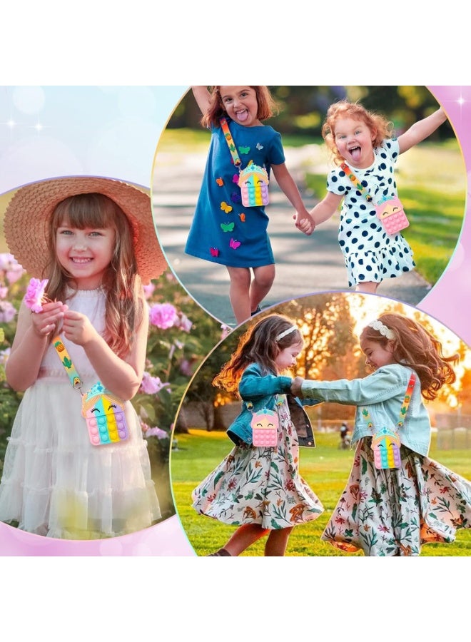 ARGT Unicorn Pop It Shoulder Bag for Girls – Silicone Pop Fidget Purse with Adjustable Strap, Pop Bubble Coin Bag & Sensory Toy for Kids - Image 3