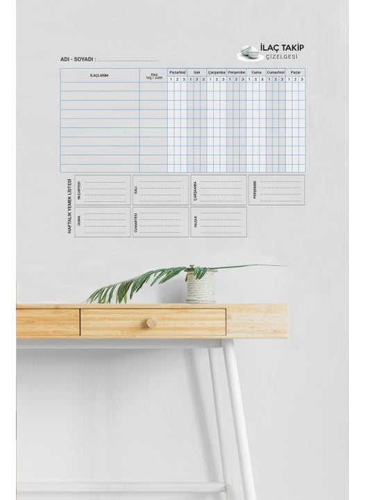 Medication Tracking and Meal List Chart Non-Adhesive Holding Transparent Smart Paper Planner Board