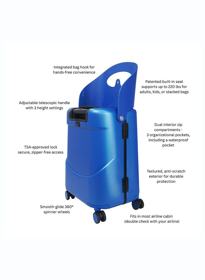 MiaMily Carry-On Luggage  - Cobalt Blue, 18 inch - Image 3