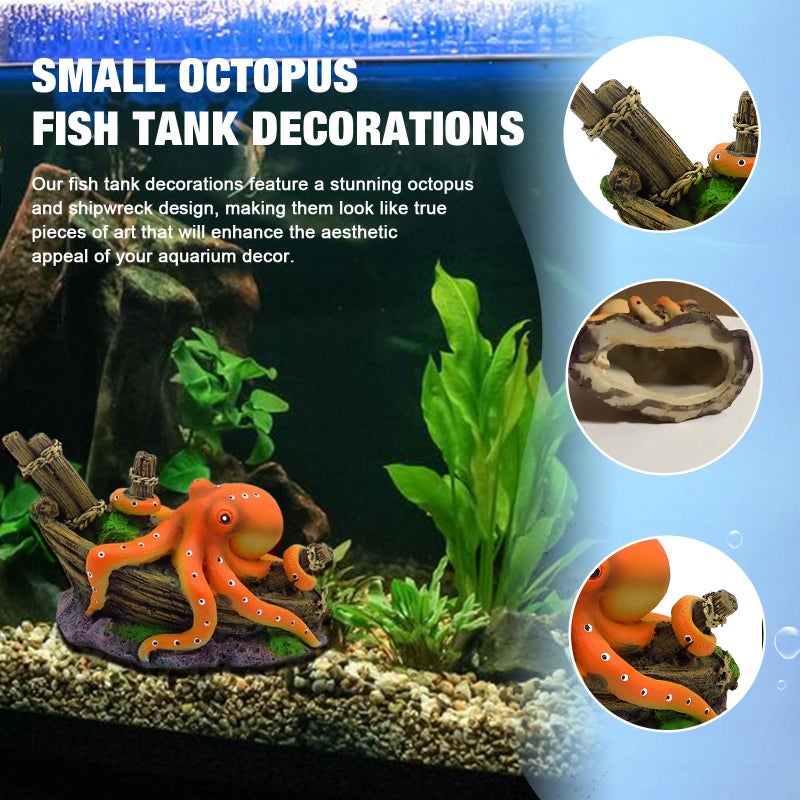 Xanadued Octopus Decor, Small Octopus Fish Tank Decorations, Aquarium Decorations Ideal Gift for Love Fish Farming - Image 4