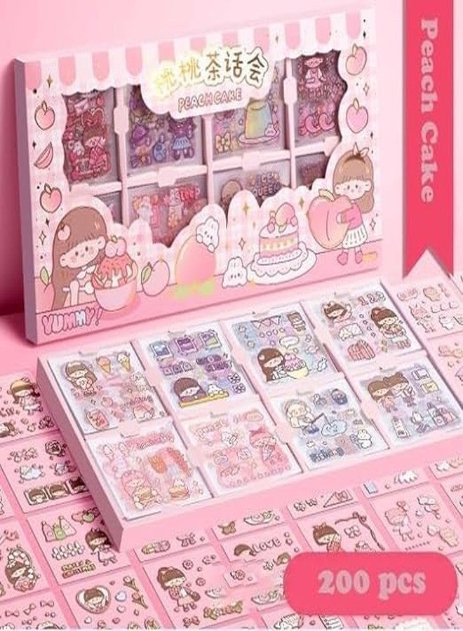 FUNLOT PVC Cute Girl Theme Kawaii Stickers - 200 Sheets Cute Washi Stickers, Japanese Style Cartoon Girls Sticker Set, Stationery Item, Journals, Scrapbooking, DIY Arts and Crafts, Removable - Image 3