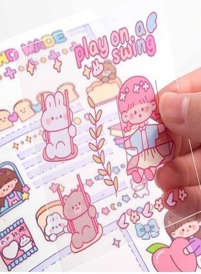 FUNLOT PVC Cute Girl Theme Kawaii Stickers - 200 Sheets Cute Washi Stickers, Japanese Style Cartoon Girls Sticker Set, Stationery Item, Journals, Scrapbooking, DIY Arts and Crafts, Removable - Image 2