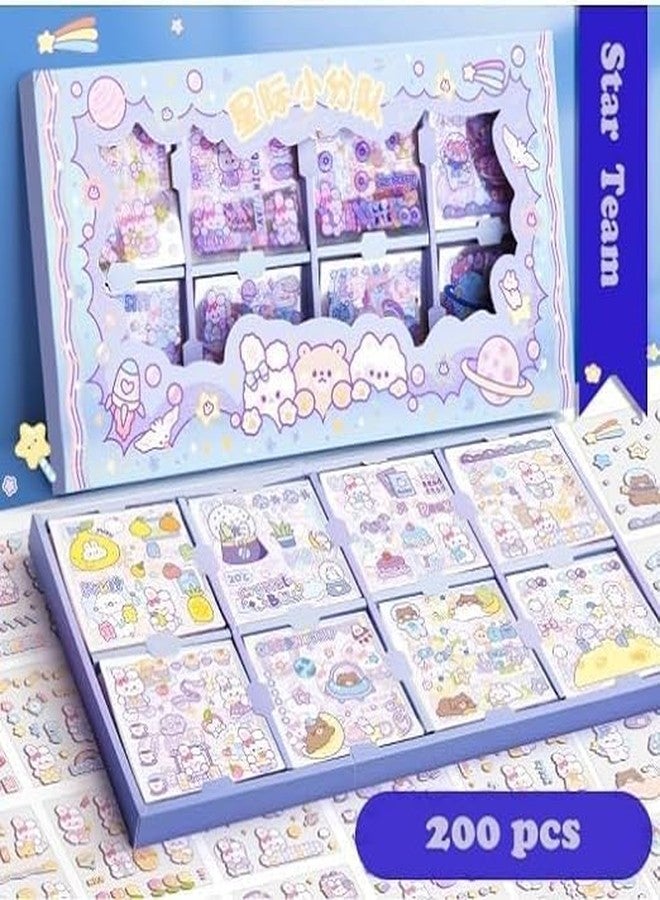 FUNLOT PVC Cute Girl Theme Kawaii Stickers - 200 Sheets Cute Washi Stickers, Japanese Style Cartoon Girls Sticker Set, Stationery Item, Journals, Scrapbooking, DIY Arts and Crafts, Removable - Image 5