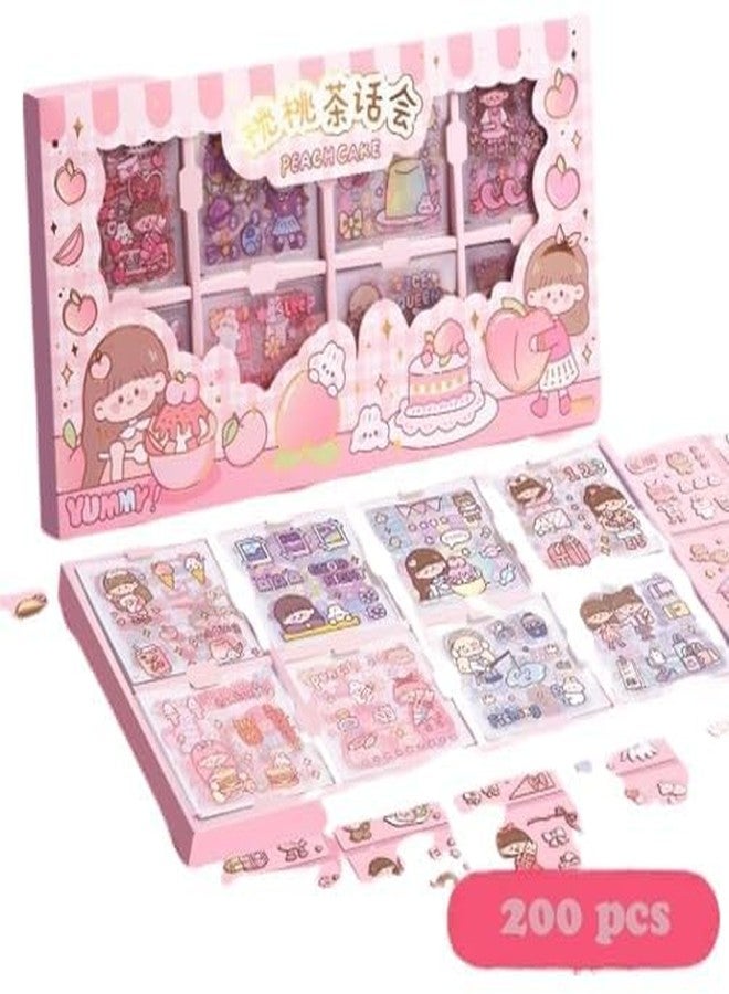 FUNLOT PVC Cute Girl Theme Kawaii Stickers - 200 Sheets Cute Washi Stickers, Japanese Style Cartoon Girls Sticker Set, Stationery Item, Journals, Scrapbooking, DIY Arts and Crafts, Removable - Image 4