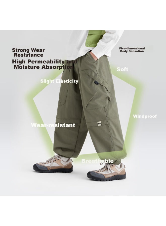 Zuoxi Boys' Pants Autumn Wear New Style Children's Cargo Pants Outdoor Hiking Trousers For Older Kids, Black, Size 140 - Image 4