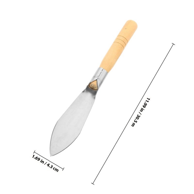 Small Garden Hand Trowel Stainless Steel Potting Shovel with Wooden Handle for Soil Digging and Planting - Image 3