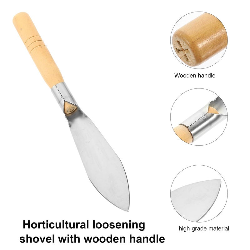 Small Garden Hand Trowel Stainless Steel Potting Shovel with Wooden Handle for Soil Digging and Planting - Image 4