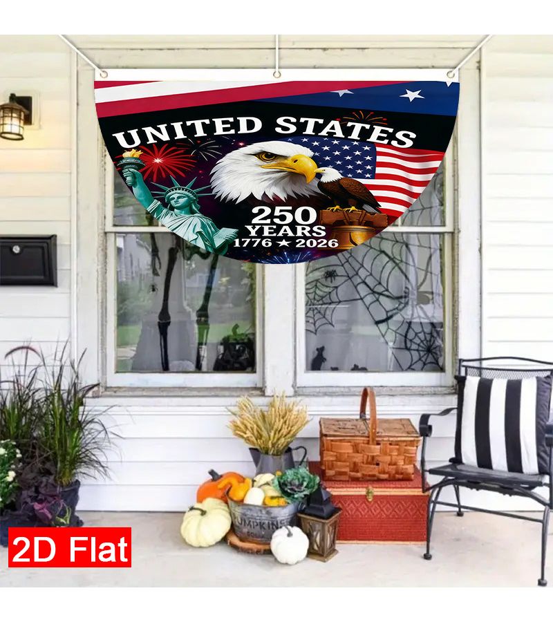 2D Flat Garden Fence Decor 45x90cm Statue Of Liberty Eagle America 250th Anniversary - Image 1