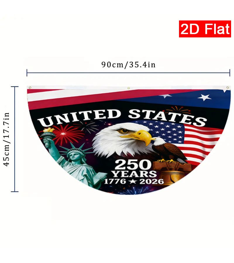 2D Flat Garden Fence Decor 45x90cm Statue Of Liberty Eagle America 250th Anniversary - Image 2